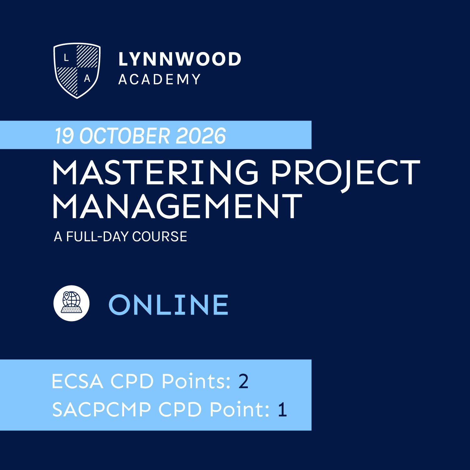 Mastering Project Management (19 OCTOBER 2026)
